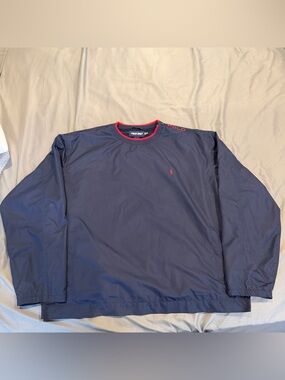 VTG Polo Golf Ralph Lauren Mens Navy Red Crewneck Pullover Windbreaker XXL